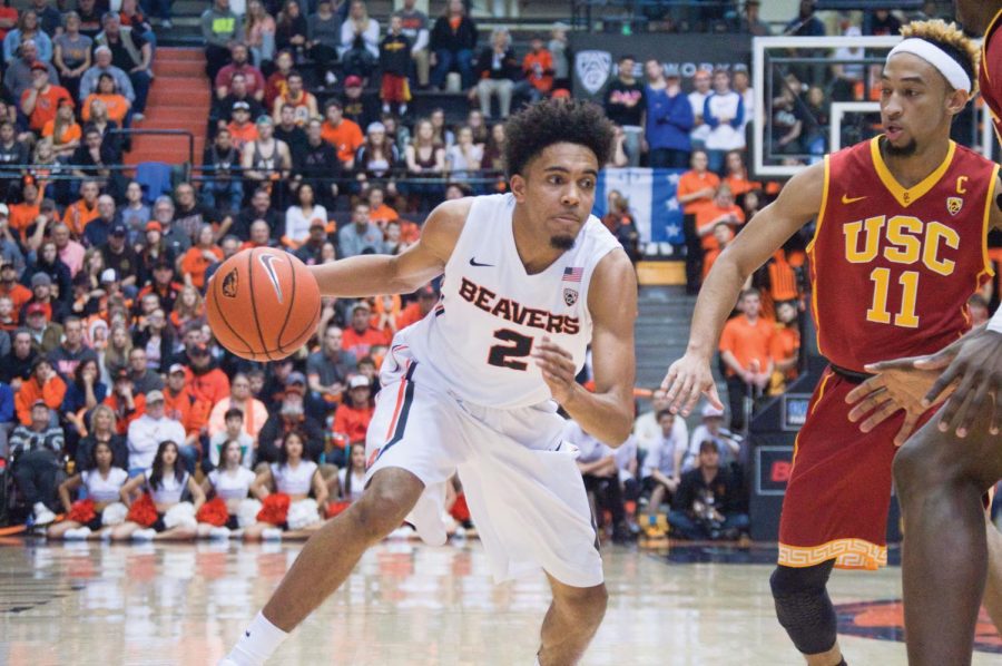 Freshman guard Stephen Thompson Jr. scored 11 points in 20 minutes off the bench in the Beavers 85-70 victory over USC.
