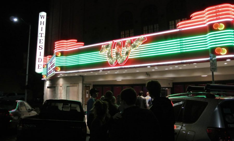 Patrons+of+the+Whiteside+wait+in+line+for+a+movie+showing.+The+theatre+is+run+as+a+non-profit+and+any+money+made+at+the+Whiteside+goes+back+into+the+building.