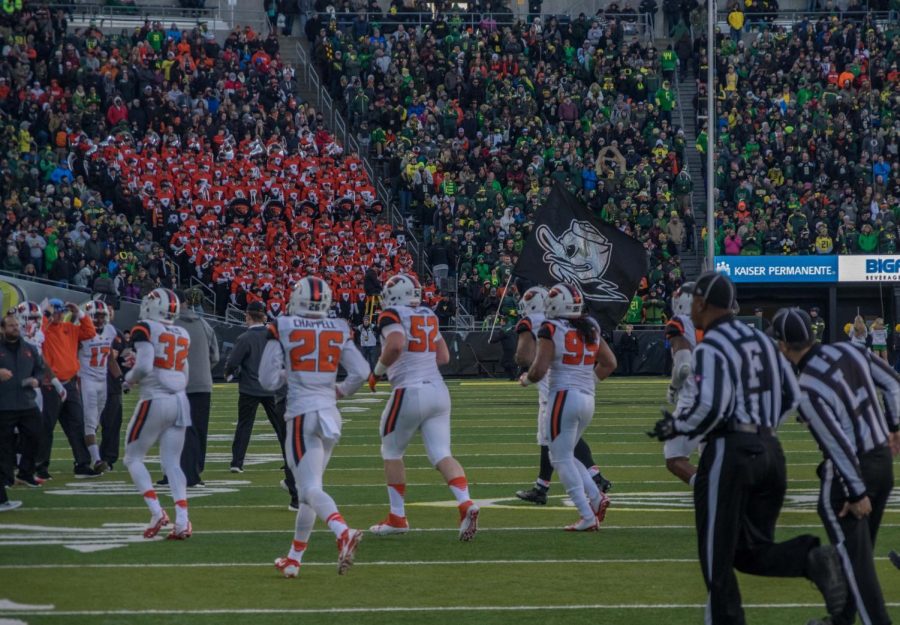 The Beavers take on the Ducks in the 120th meeting of the Civil War on Nov. 26 at Reser Stadium.