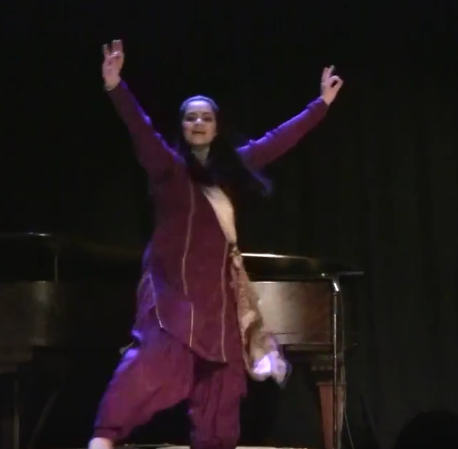Anmolpreet Kaur, a junior in Biohealth sciences, performed the Bhangra, a traditional Punjabi dance at the Ettihad Talent Show.