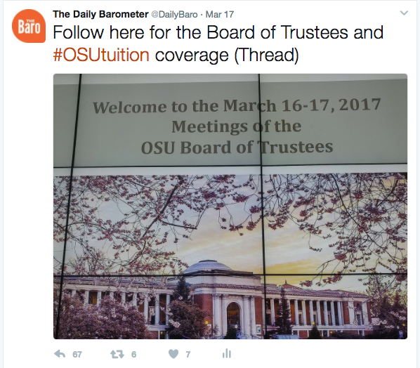 Board of Trustees Meeting 3/17 Live Tweet Thread