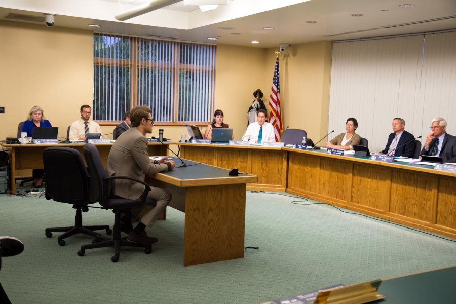 The Corvallis City Council hears testimony from ASOSU President Simon Brundage on an ordinance to allow ride booking companies such as Uber or Lyft to operate in the community. The Council would later vote to allow operation.