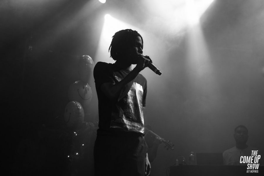 Daniel Caesar performs on stage at “The Come Up Show.” Caesar is a Canadian R&B singer that became famous through posting his material on online platforms like SoundCloud, Youtube and Spotify. Some of his major hits include “Get You,” “Japanese Denim” and “Best Part.”