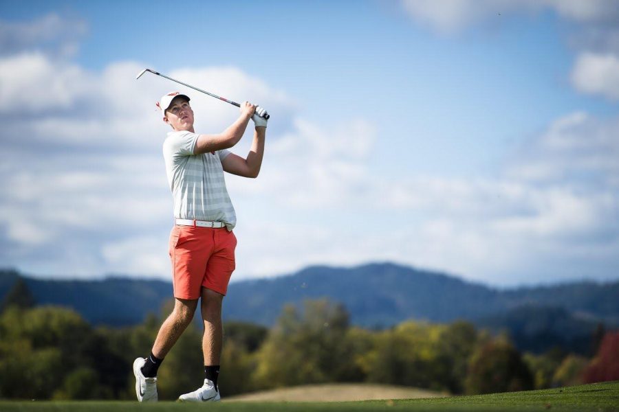 OSU junior Spencer Tibbits golfs in the spring of 2019 to help lead him to his time in the U.S. Amateur Championship and with the U.S. Open in June 2019. 