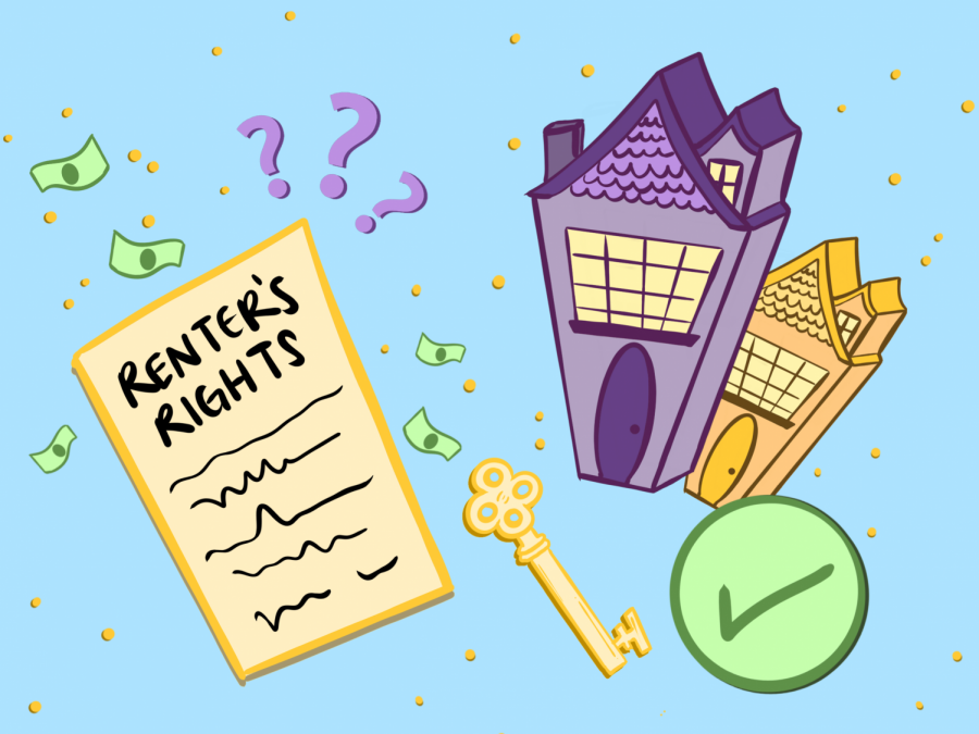 This illustration represents how renters rights are not always clear to student renters. With the help of Associated Students of Oregon State University’s Student Legal Services, they can save money and avoid disputes with their landlord.