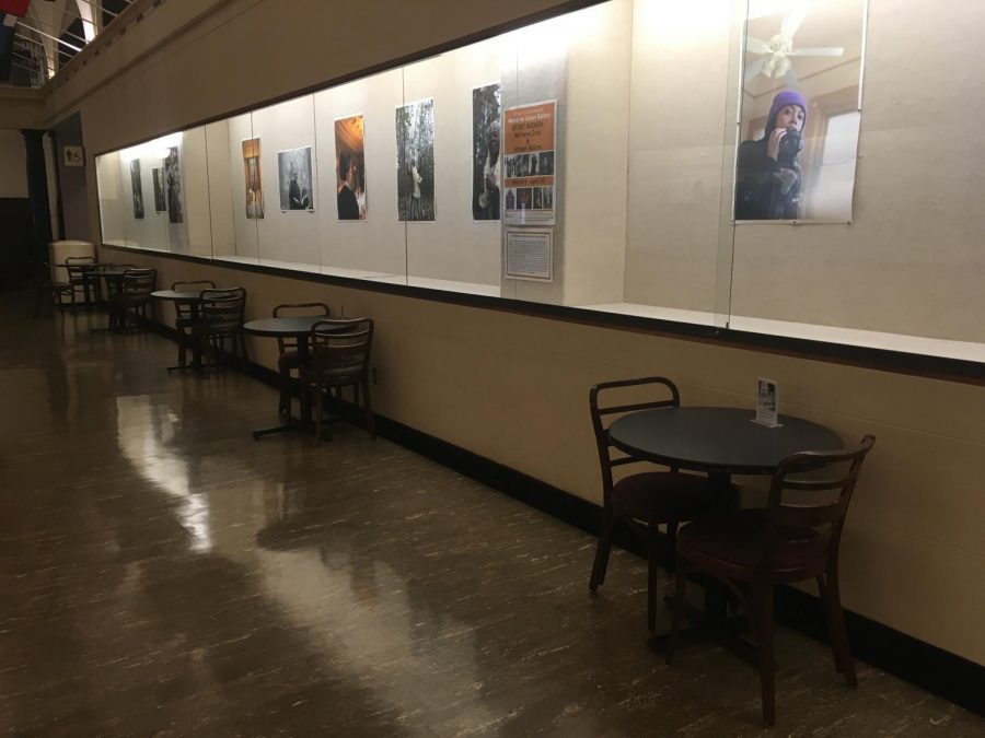 Tables in the Memorial Union have been spread farther apart than normal to accommodate for the recommended practice of 