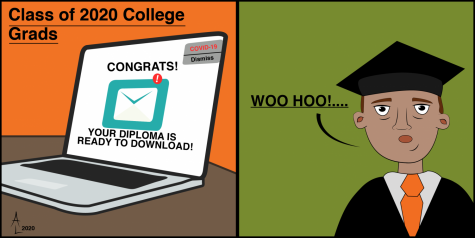 Editors Note: This cartoon is a part of the 2020 graduation issue. Graduation is when a student completes their degree program, whereas, Commencement is an optional ceremony to celebrate graduating students. The Baro put together a graduation issue rather than a Commencement issue because OSUs 2020 Commencement ceremony has been postponed due to COVID-19.