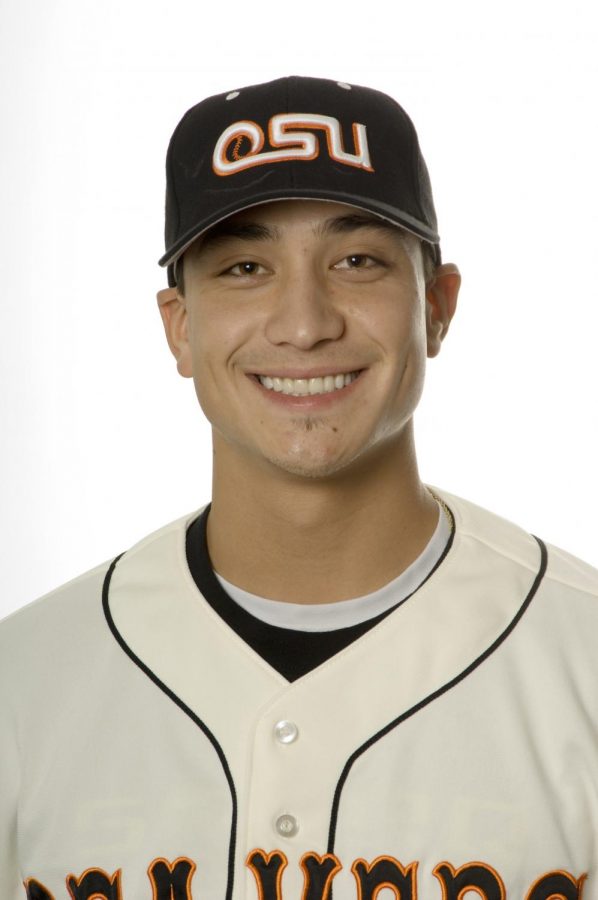 Former Oregon State Beavers shortstop and Major League Baseball infielder Darwin Barney poses for a team photo during his college playing days.
