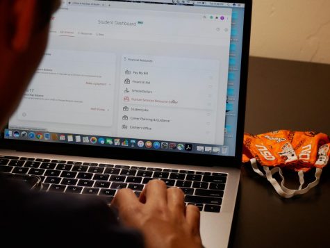 An Oregon State Student searching for financial help and other resources on their myOSU page. With no word on if Oregon State will receive more funds through the CARES Act, students are turning to other opportunities like the Human Services Resource Center for help and resources.