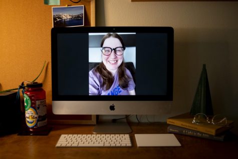 History major and OSU Ecampus student, Ashton Cheshire, smiles for a photo via Zoom. Cheshire, located in North Texas, chose to attend OSU based on her research of top Ecampus programs.