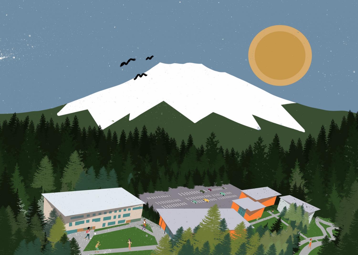 An illustration of some of what Bend, Ore. has to offer its Oregon State Cascades students. 