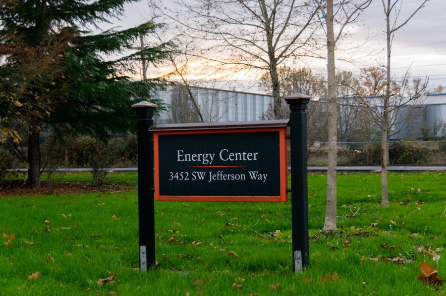 The Oregon State University Energy Center, pictured on Nov. 23. The Energy Center has been an important part of reducing the university’s carbon footprint by providing efficient heating and electricity for campus.