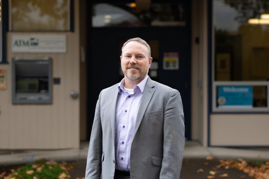 Corvallis School District’s Superintendent, Ryan Noss, pictured in front of the district’s administration building on Monday, Nov. 1st. Noss said CSDs goal is to keep schools open and kids in school during the COVID-19 pandemic.