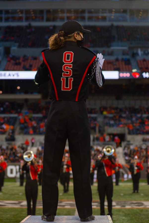 A gallery of photos of the Oregon State University Marching Band from the Oregon State Beavers/University of Utah Utes football game at Reser Stadium on Oct. 23. Football players are not the only athletes to have fans back in the stands. The Spirit of Sound is back and ready to entertain Beaver Nation.