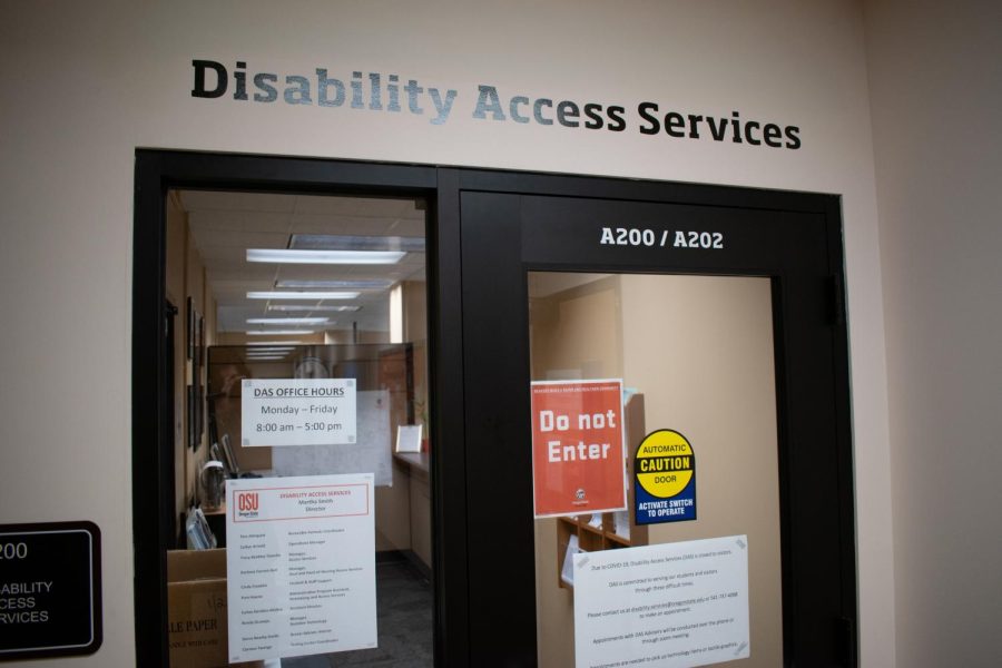 The Disability Access Services office is located in Kerr Administration and oversees all accessibility issues on the Oregon State University campus. DAS is open from 8 to 5 p.m. from Monday through Friday.