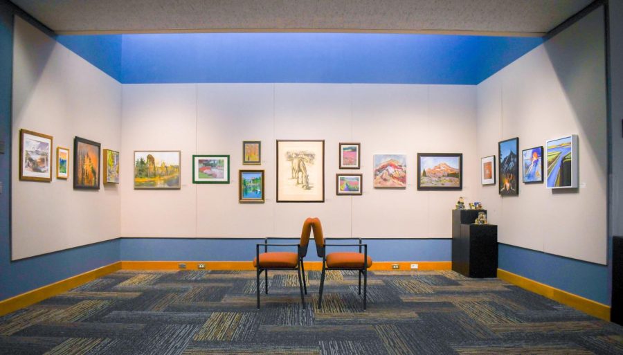 Part of the Giustina Gallery Celebrate Oregon’s Diversity art exhibit on Jan. 20 at the LaSells Stewart Center on the Oregon State University Corvallis, Ore. campus. The exhibit features 63 artists ranging in medias and is open until March 18. 