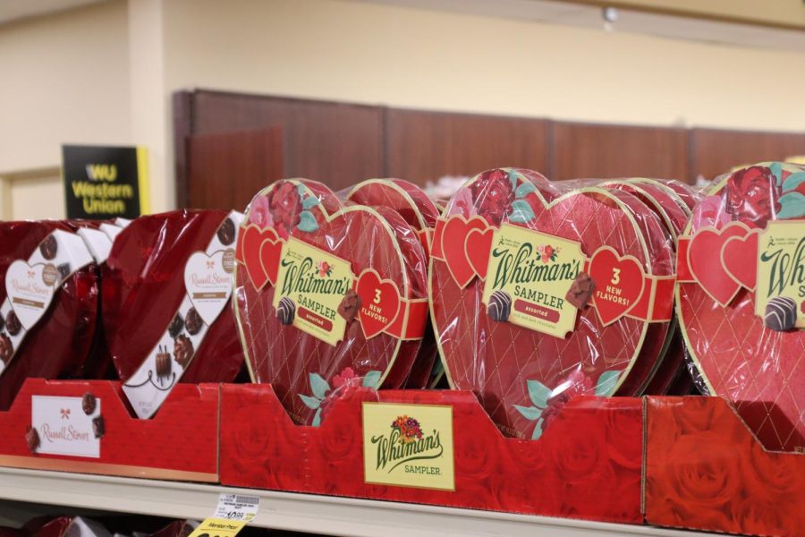 The Valentine’s Day aisle is filled with chocolate hearts in the Safeway in Corvallis, Ore. The Corvallis and Oregon State University community are getting ready to celebrate the season of love.
