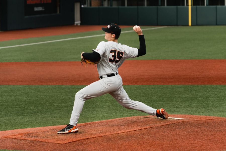 OSU+Freshman+Jacob+Kmatz+starts+Sunday+night+as+sophomore+and+All-American+Pitcher%2C+Cooper+Hjerpe+recovers+from+the+game+against+New+Mexico+State.