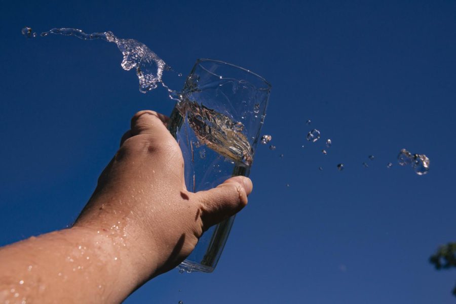 A photo illustration of water splashing out of a cup on August 4, 2022 in Corvallis, Ore. A recent review by the online community Environmental Workgroup revealed four contaminants, including Hexavalent Chromium, in the Corvallis water supply that exceed recommended guidelines.
