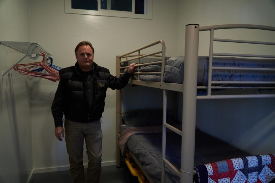 The inside of a one-bed micro shelter at the Safeplace Unity Transitional Microshelters site on Nov. 15. The only reason this site is possible, according to Executive Director of Unity Shelters, Shawn Collins, is because of community resources, support, and consistency.