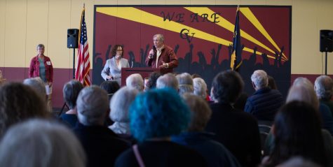 Senator Jeff Merkley, and Congresswoman Van Hoyle host a town hall meeting at Crescent Valley High School on Saturday, February 21, 2023. Community members asked questions about universal healthcare, free education, and upcoming support for small businesses.