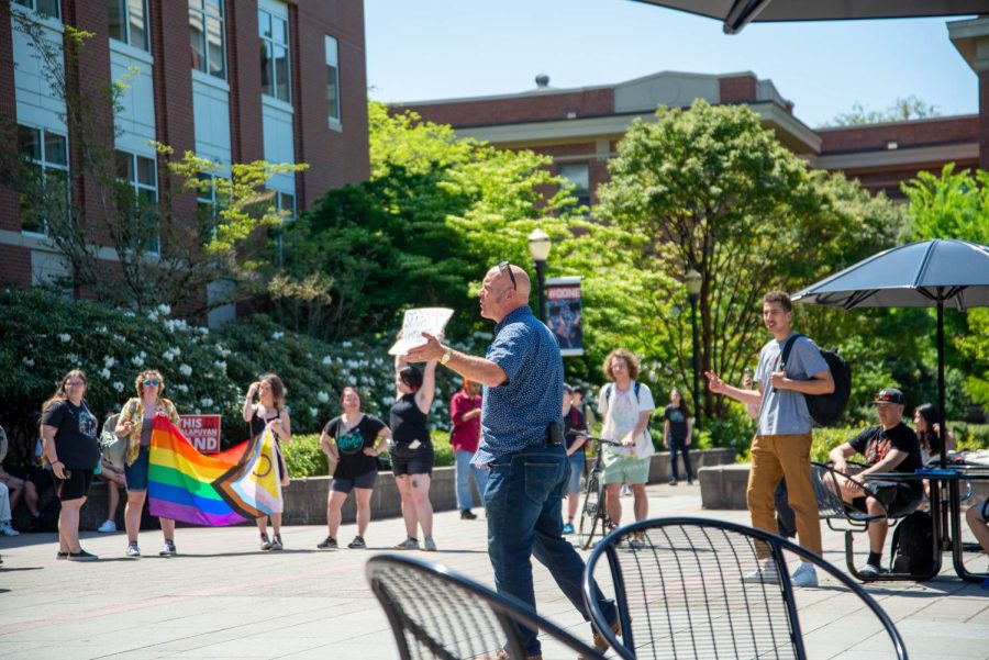 Day-long protest: High tensions between LGBTQ+ community and campus preachers