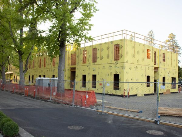Construction of the new graduate student residence hall on the corner of 11th and Madison, pictured on August 11, 2023. The project, slated to be complete for the beginning of the 2024 school year, is well underway.