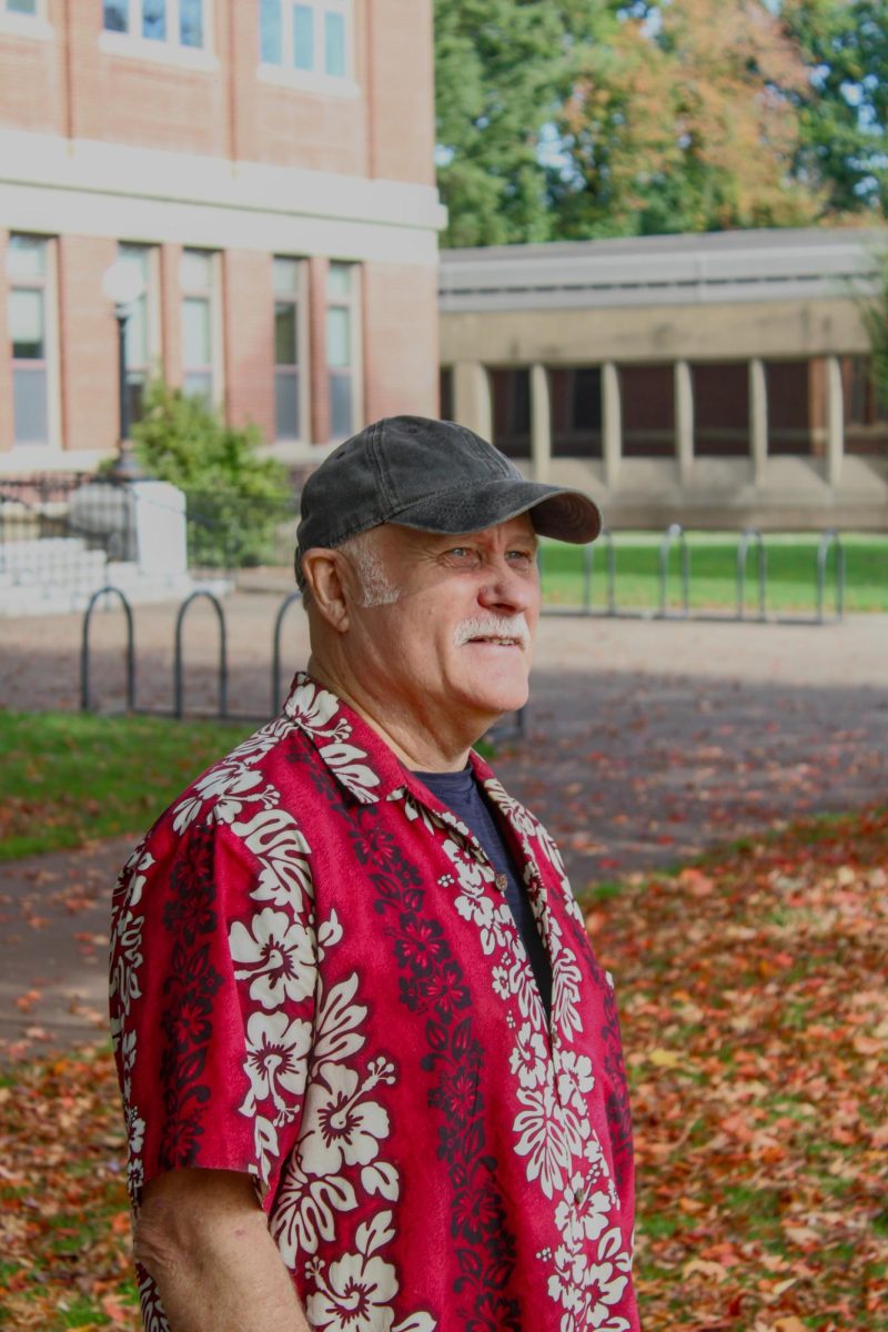 Rhwan Krogh stands outside of Kidder Hall on Oregon State’s campus on Oct. 15th. He helps international students adjust to life in Corvallis.
