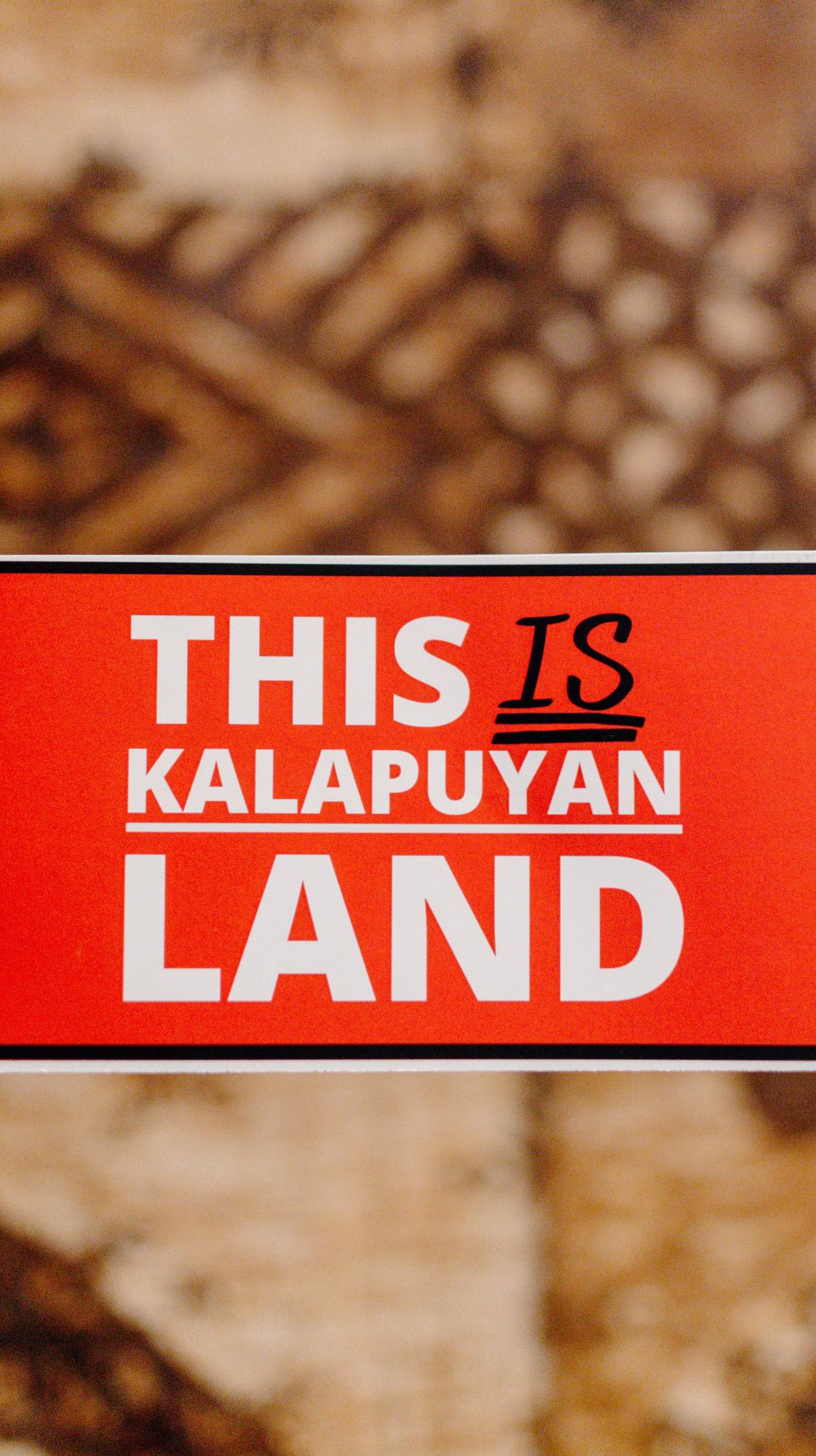 A sign depicting that Oregon State University is located within the traditional homelands of Kalapuyan people photographed on November 17, 2023 in Kaku-Ixt Mana Ina Haws.