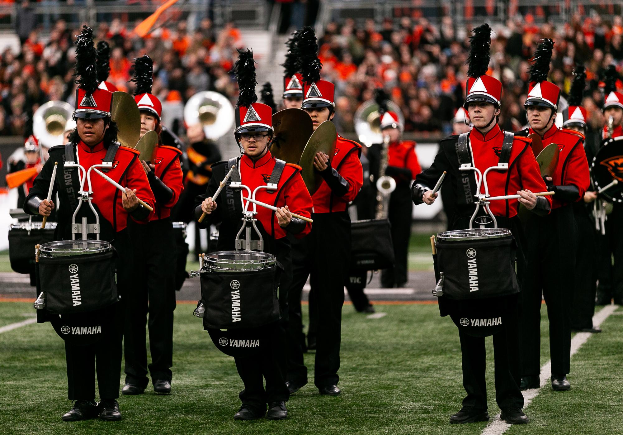  Oregon State University’s marching band, also known as the Spirit and Sound of OSU, performing during halftime at the OSU football game on November 11, 2023 at Reser Stadium. The band performed some featured songs from Avatar: The Last Airbender.
