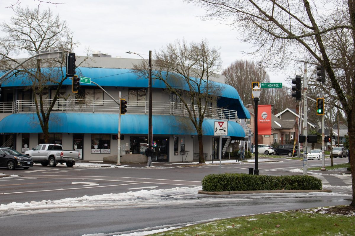 Locals navigate the avenue before its transformation through rezone between 14th and 26th Streets in Corvallis.