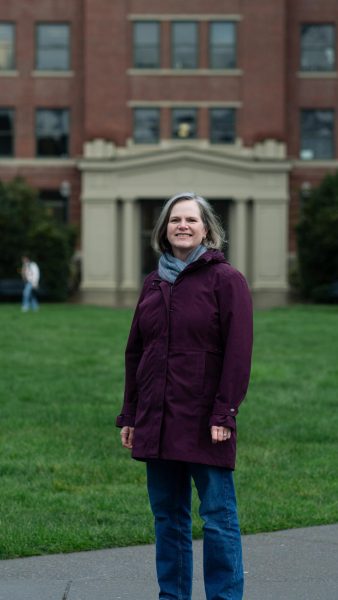 Sarah Finger McDonald is photographed on Oregon State University campus while she campaigns for State Representative  