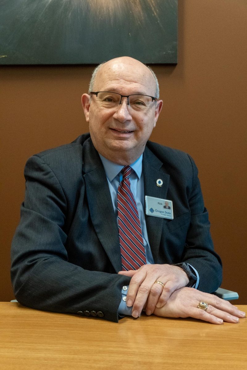 Rick Hein, CEO of 24 years plans on stepping down in April 2024. He is seated in a conference room at one of Oregon State Credit Union locations in Corvallis OR on Feb 27 2024
