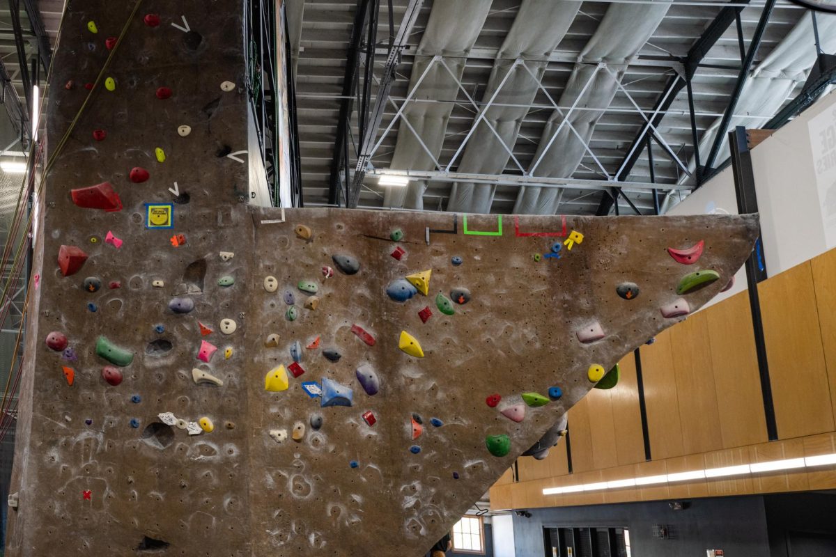 The+rock+climbing+area+within+McAlexander+Fieldhouse+on+the+OSU+campus+on+April+23%2C+2024.+Access+to+Recreational+Sports+facilities+such+as+McAlexander+Fieldhouse+will+be+free+for+families+during+OSUs+Spring+Family+Weekend.