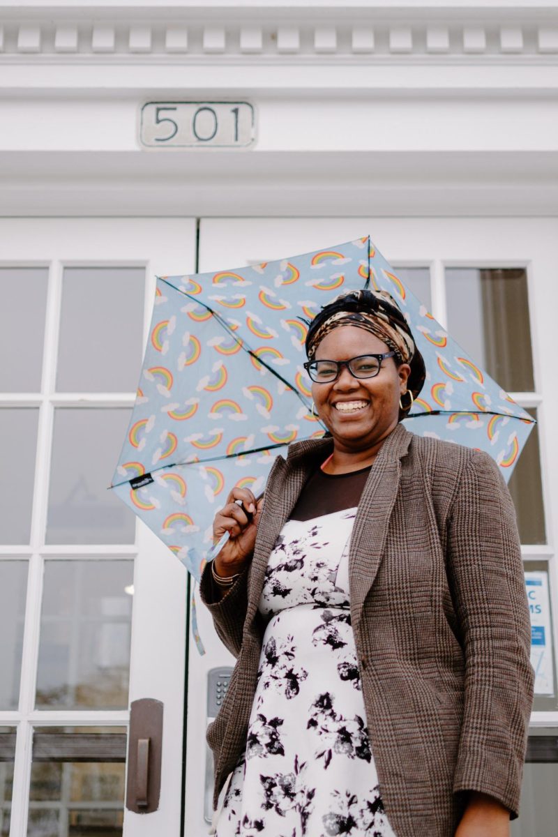 City Councilor Briae Lewis (she/her) stands outside Corvallis City Hall on April 3, 2024. Lewis discussed her mental health journey and helpful resources for the diagnosis process.
