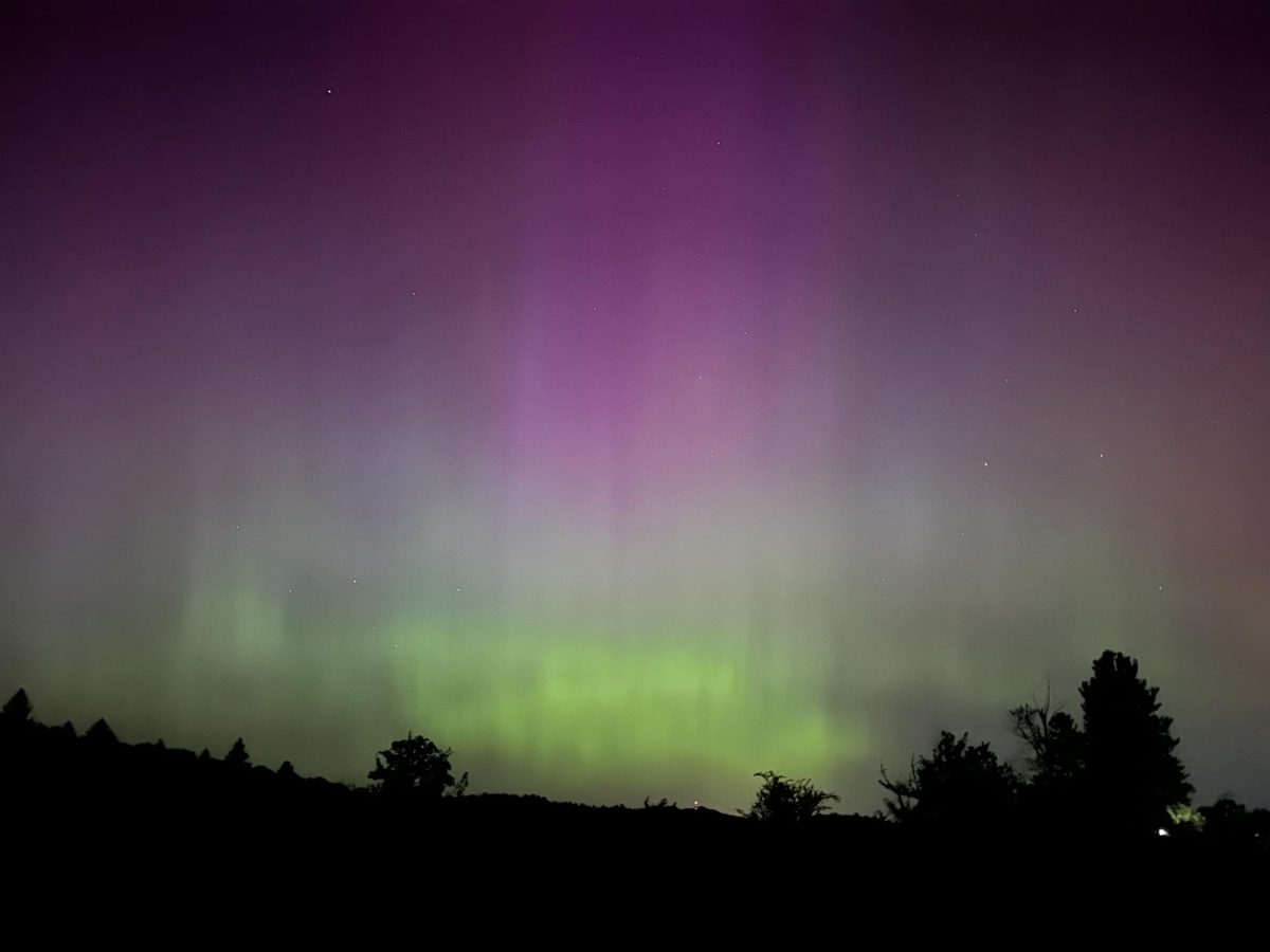 The northern lights, viewed from Corvallis on May 10. According to OSU Senior Instructor of Physics Randall L. Milstein, the solar storm responsible for the sight was the strongest in over 20 years.