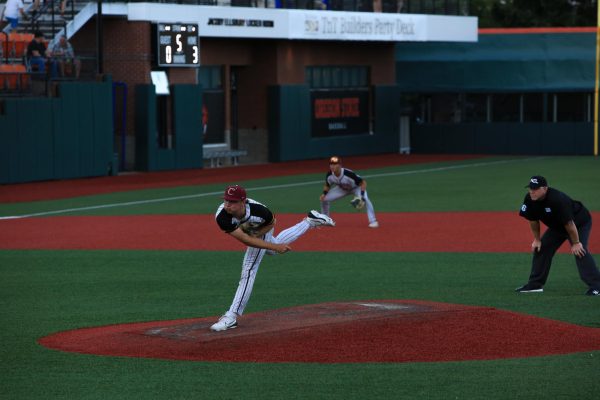 Kellen Segel, Corvallis Knights #9, pitches the ball during the Knights vs Drifters game on June 22.