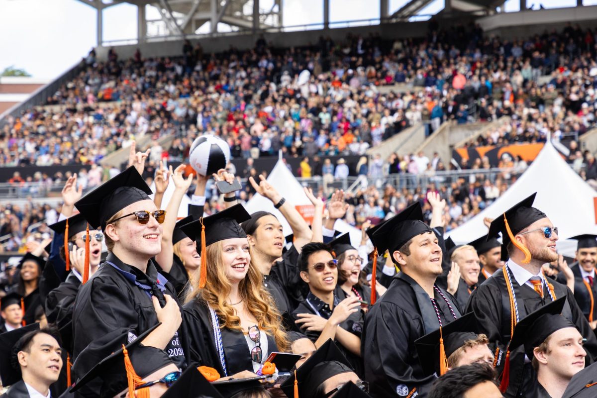 Decorated undergraduate caps at the 155th Commencement ceremony on Jun 15, 2024 in Corvallis, Oregon.