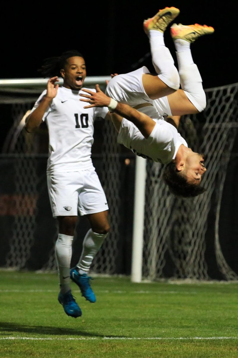 OSU Men’s soccer player, Pere Belmonte, does a backflip to celebrate after his game-winning goal during a game against UC Irvine on August 22.
Beavers men's soccer players are excited for the upcoming season.