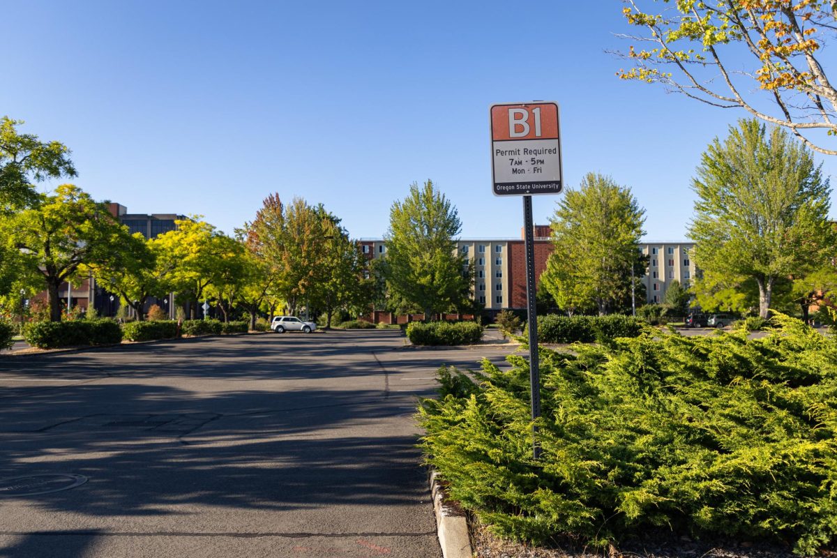 A B1 parking lot near Callahan Hall is seen at Oregon State University on Aug 25th, 2024. 