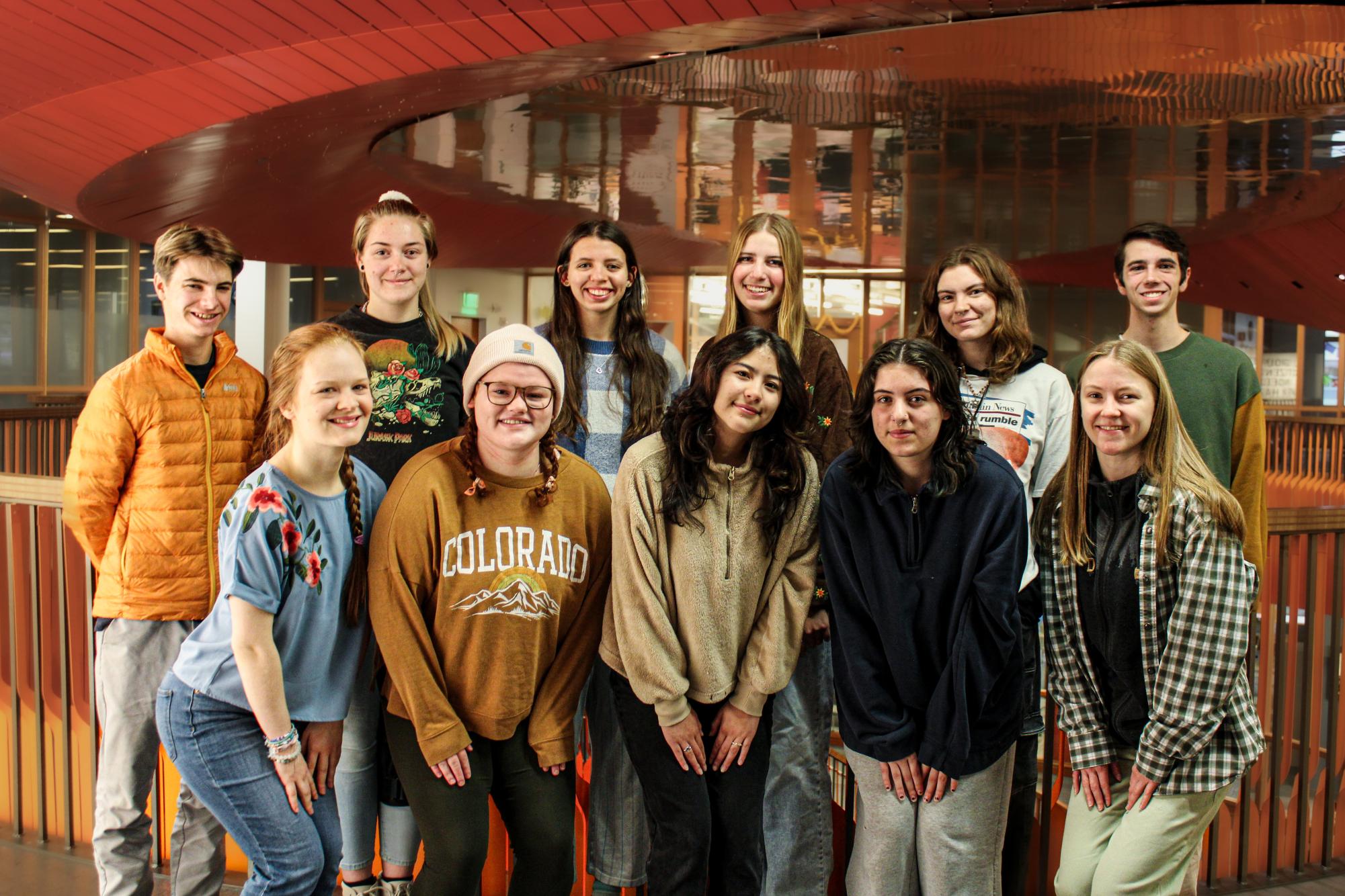 A group photo of 2023-2024 academic year Eco-Representatives in the Student Experience Center on Nov 16, 2023. Photo by Isabella Clemmens.