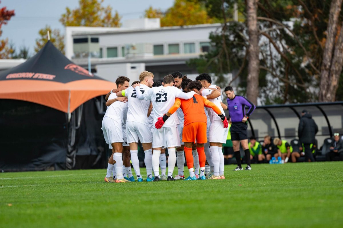 On Nov 3, 2024 the OSU men's Soccer team gets ready for a game against San Francisco at Paul Lorenzo Field