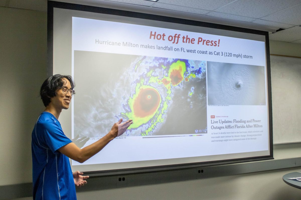 Instructor Leon Nguyen, professor in Environmental Science at Oregon State University, describes the intensity of recent hurricane Milton on Oct 23, 2024.