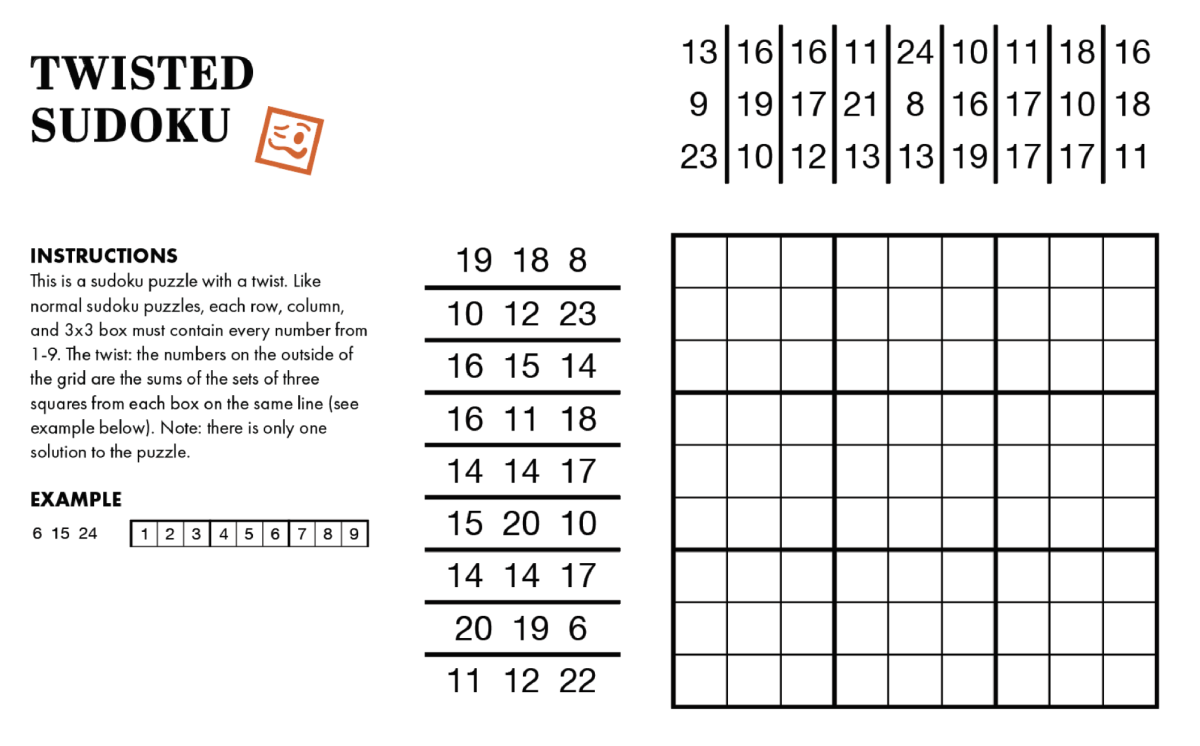 January Twisted Sudoku