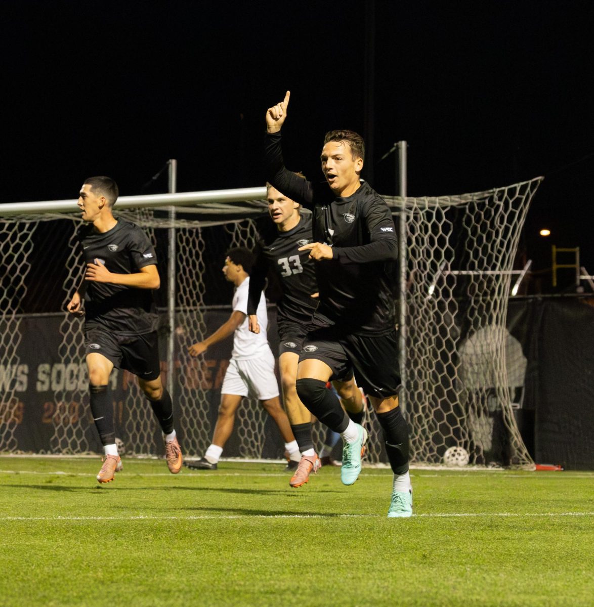 Defender Fran Cortijo (3), celebrates after scoring at Oregon State’s Paul Lorenz Field on Oct. 15, 2025, against Portland University.