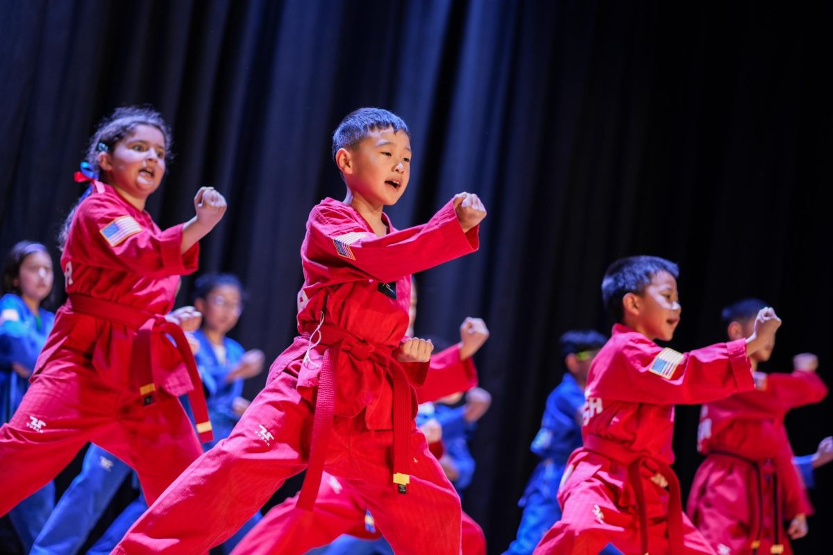 Students from Oregon’s American Sports Academy perform a Taekwondo routine on the stage of the MU Ballroom on Jan. 31, 2026. Taekwondo is a symbol of Korean history, discipline, and identity, representing the 2026 Korean Night sports theme: “Game On".