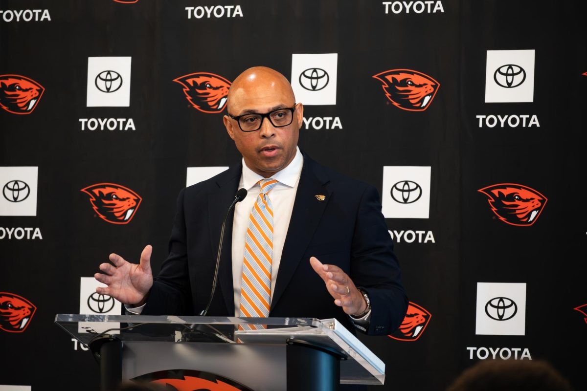 A man at a podium