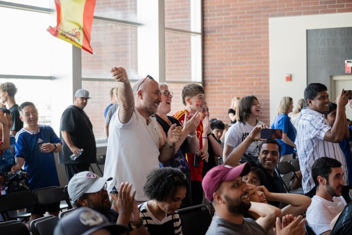 Spanish fans cheer as the World Cup Final ends in Reser Stadium on July 19th. Spain defeated
the reigning world champion Argentina with a score of 1-0 in extra time.