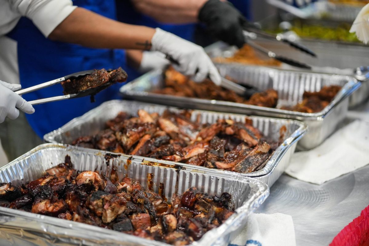 Trays of barbecued ribs sit hot and ready in the Corvallis Community for Juneteenth
attendees on June 20, 2026. Guests enjoyed an array of free soul food provided by the Linn Benton NAACP branch.